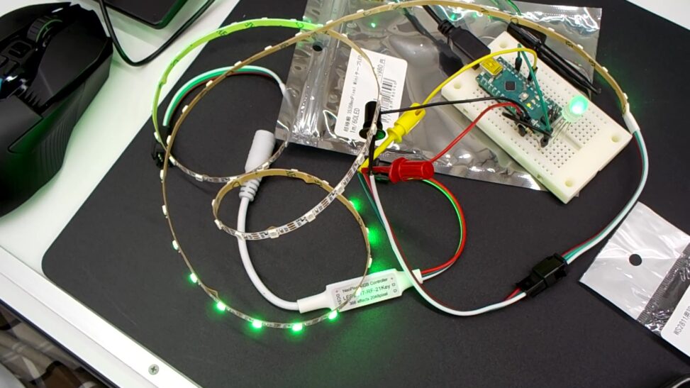 NeoPixelテープLEDを使ったイルミネーション制御回路の写真